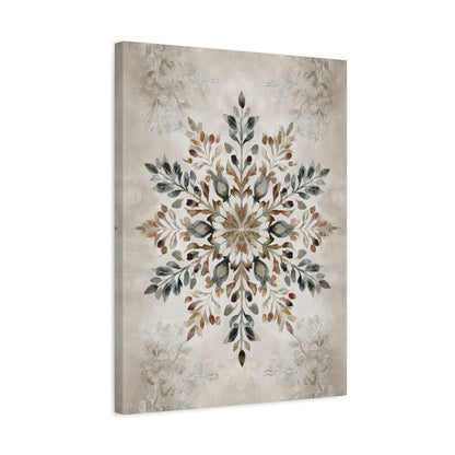 1.25" Matte Canvas - Nordic Botanical Snowflake