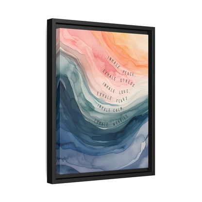 Framed Canvas - Inhale Exhale Watercolor Calm