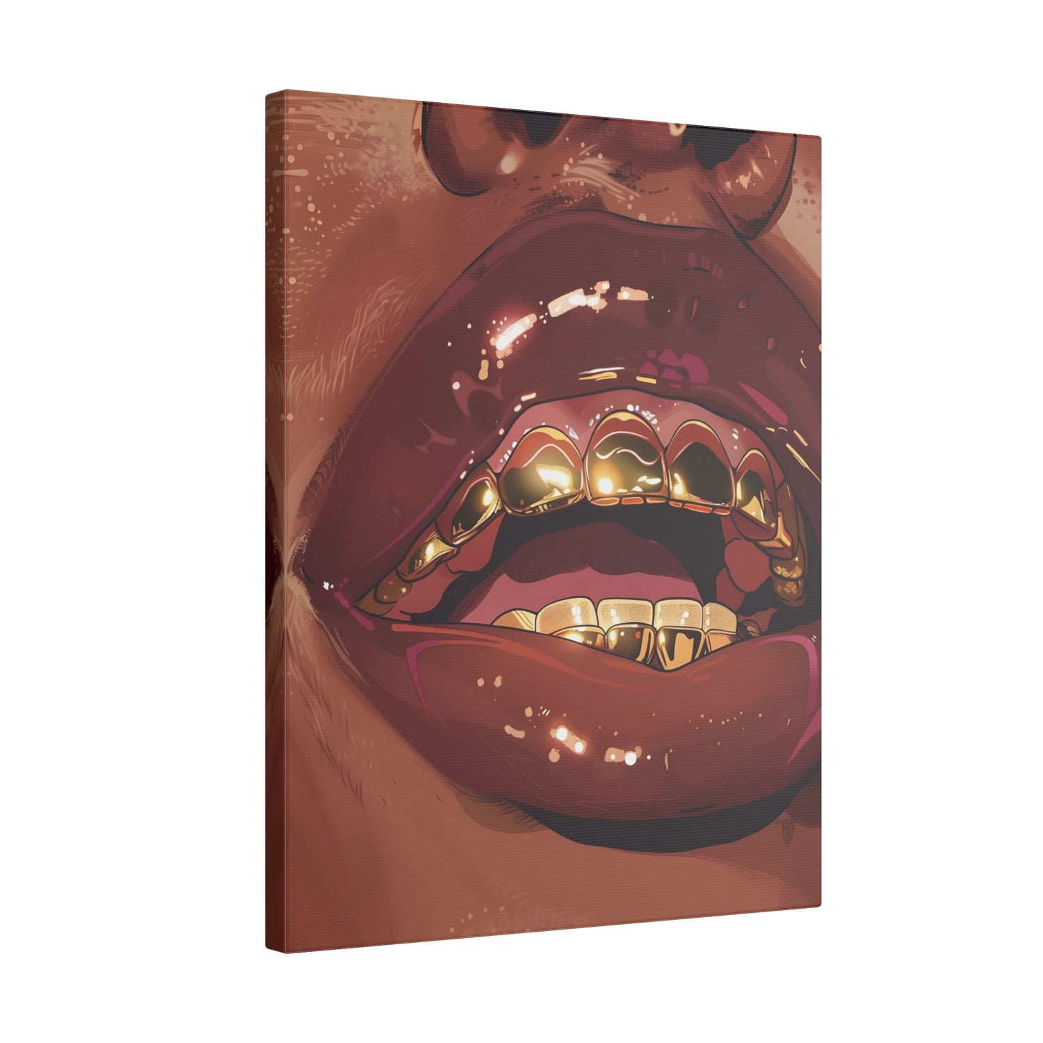 .75&quot; Matte Canvas - Gold Grills Glam Closeup