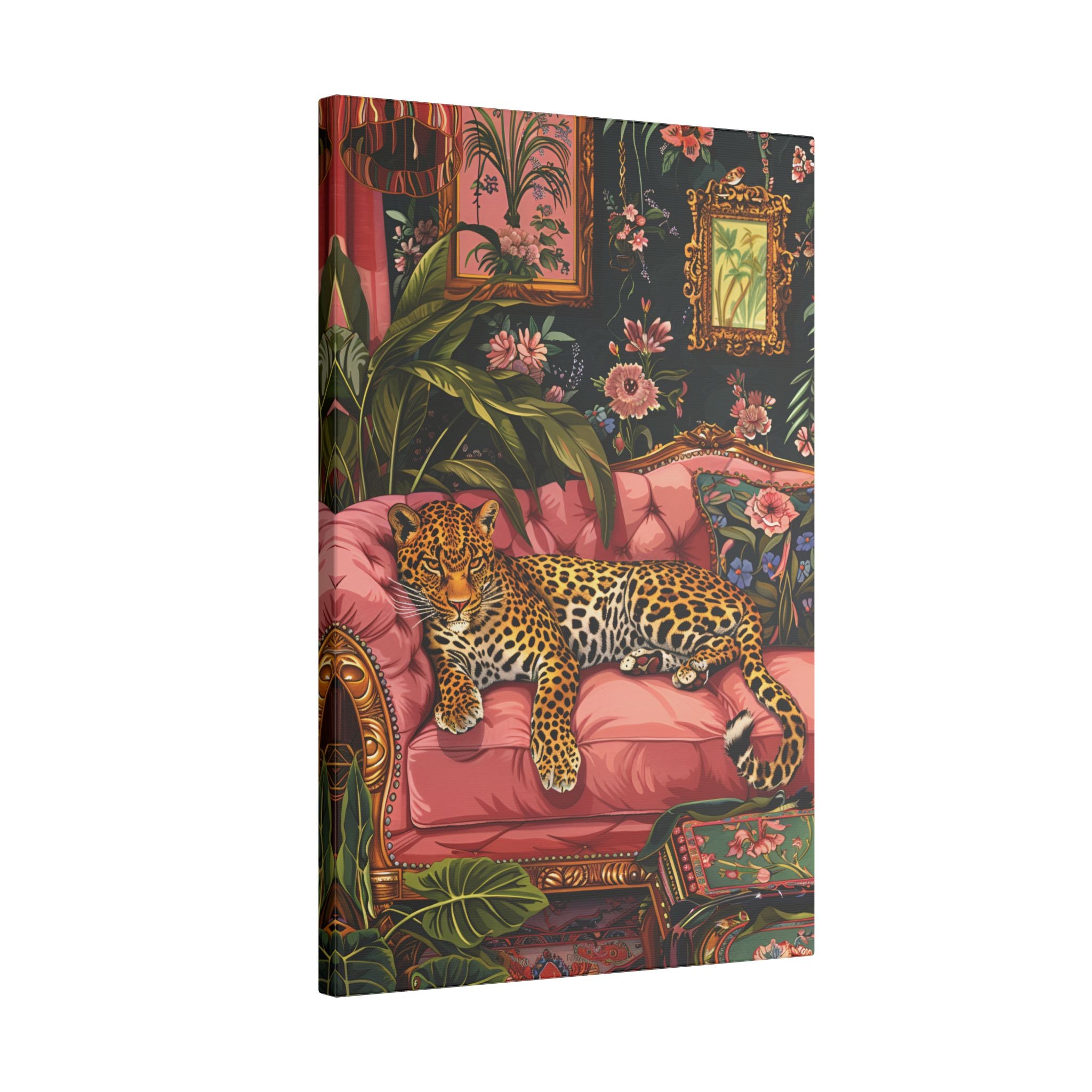 .75" Matte Canvas - Leopard Lounge in Bloom