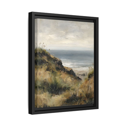 Framed Canvas - Misty Coastal Seascape