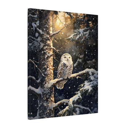 .75" Matte Canvas - Silent Gaze Snow Owl