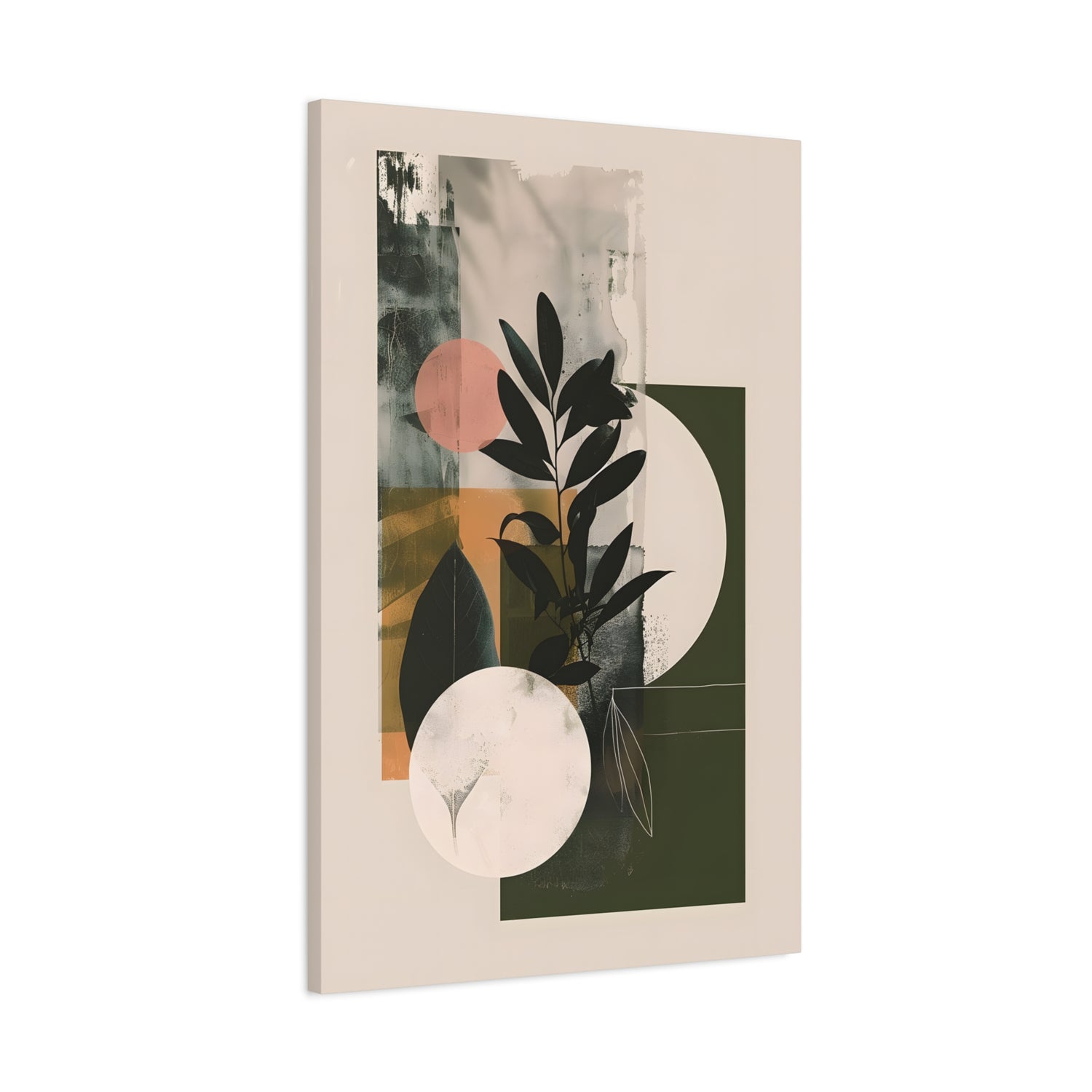 1.25" Matte Canvas - Earthy Geometric Botanicals