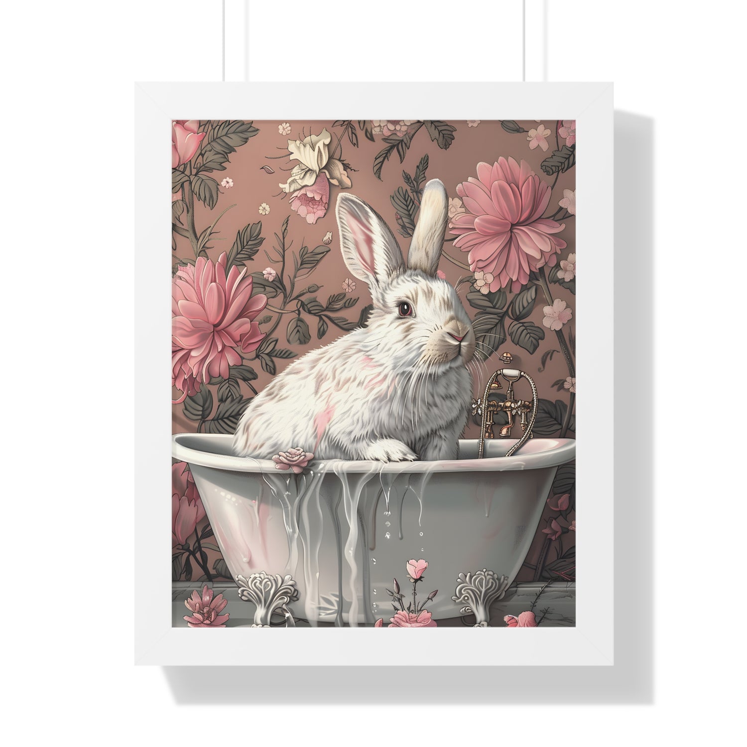 Framed Paper Print - Bathing Bunny Bloom