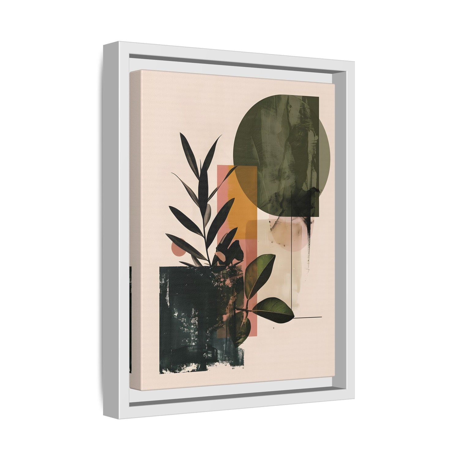 Framed Canvas - Sage Geometry Botanicals