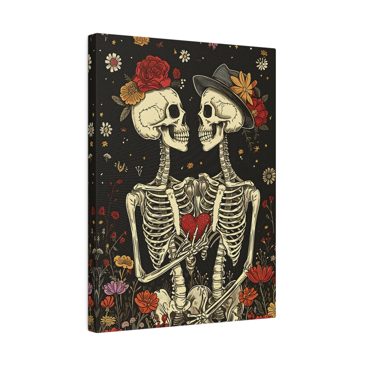 .75&quot; Matte Canvas - Eternal Love Skeletons