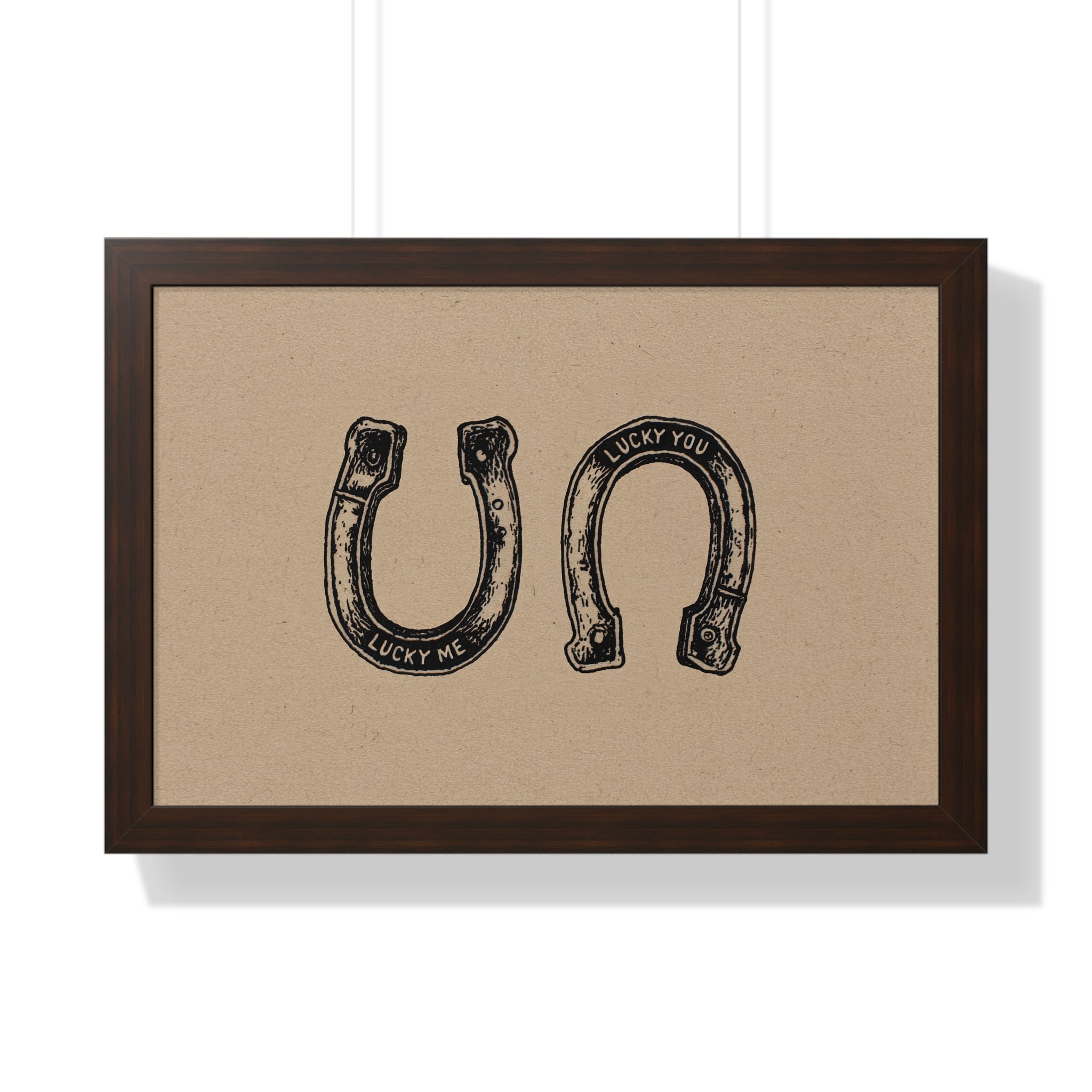 Framed Paper Print - Lucky Me Lucky You Horseshoes