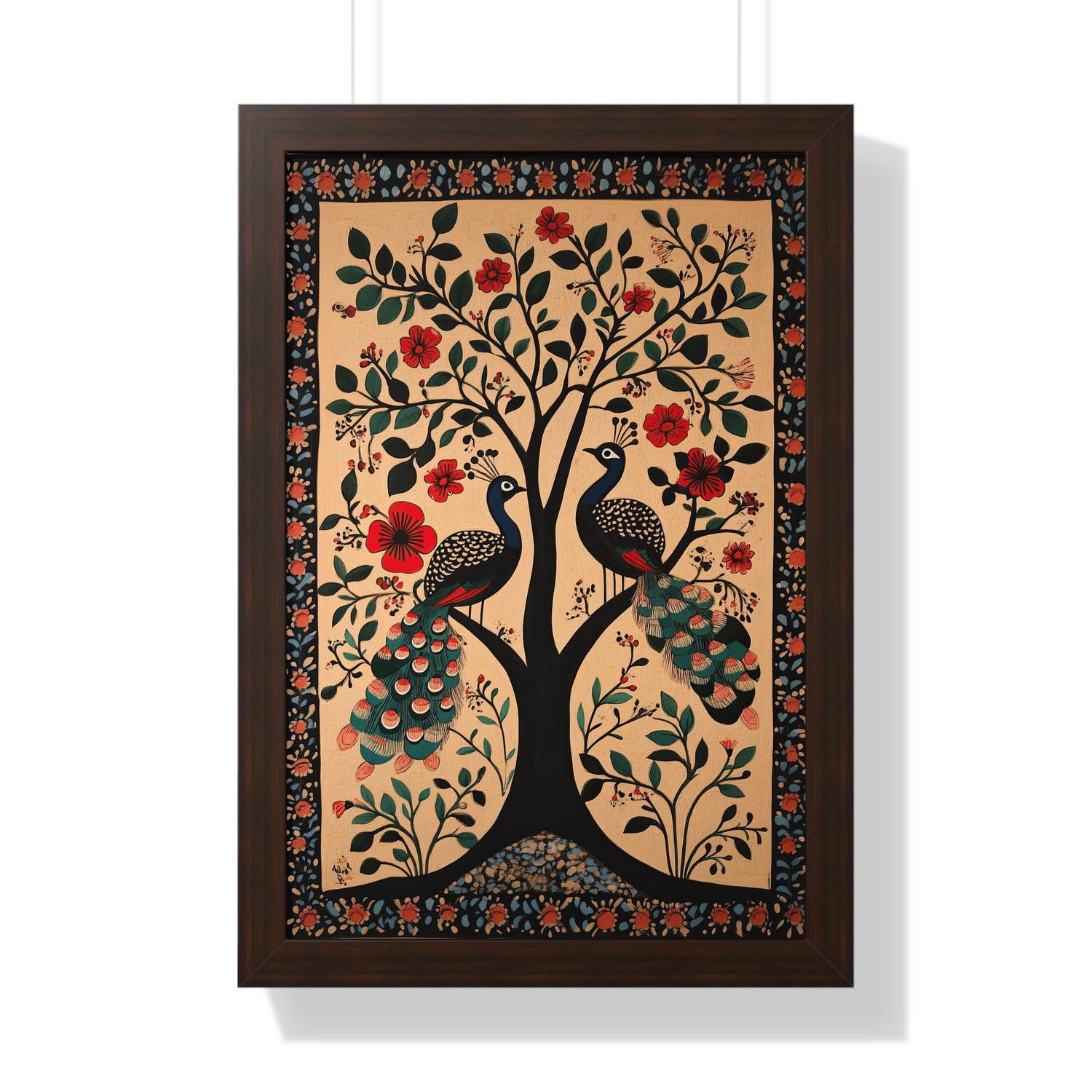 Framed Paper Print - Lovers Under Blooming Canopy