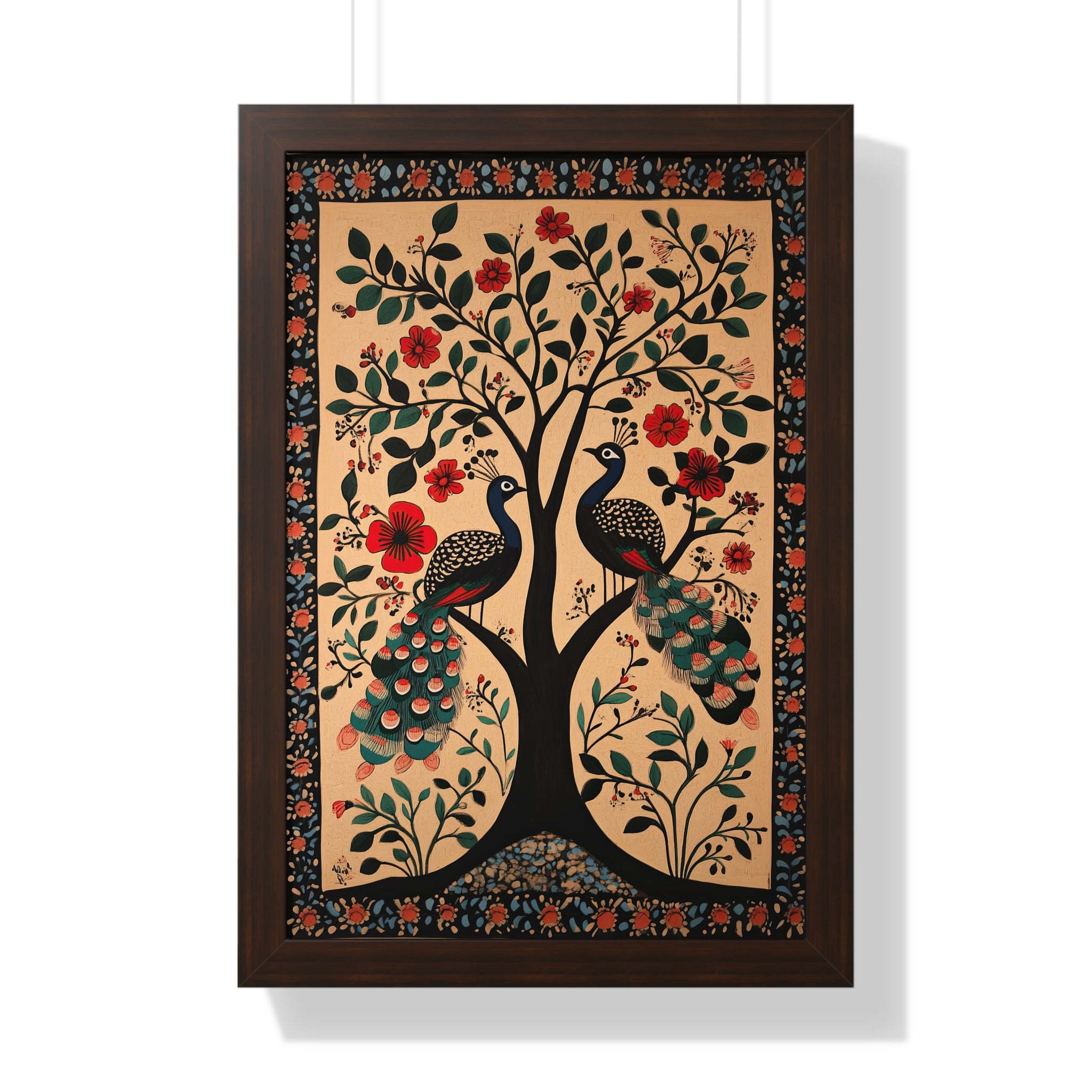 Framed Paper Print - Lovers Under Blooming Canopy
