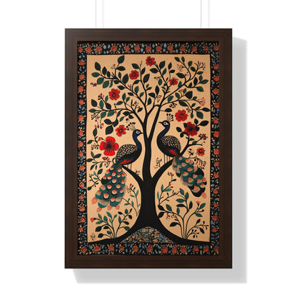 Framed Paper Print - Lovers Under Blooming Canopy