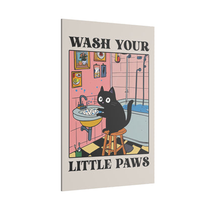 .75" Matte Canvas - Wash Your Little Paws Cat