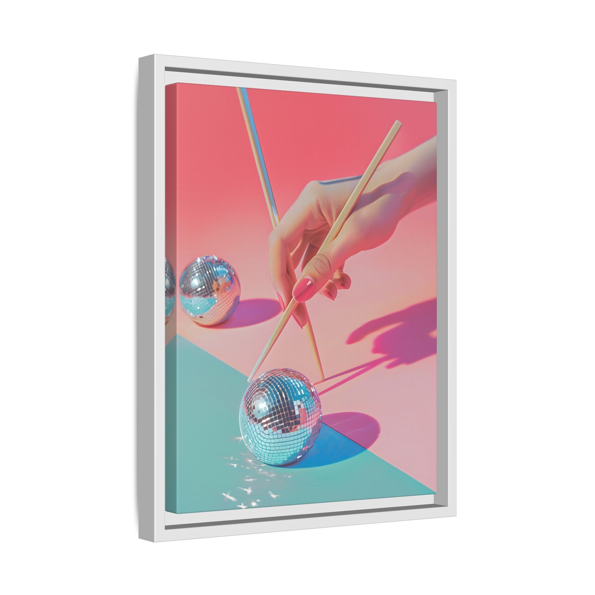 Framed Canvas - Disco Chopsticks Delight