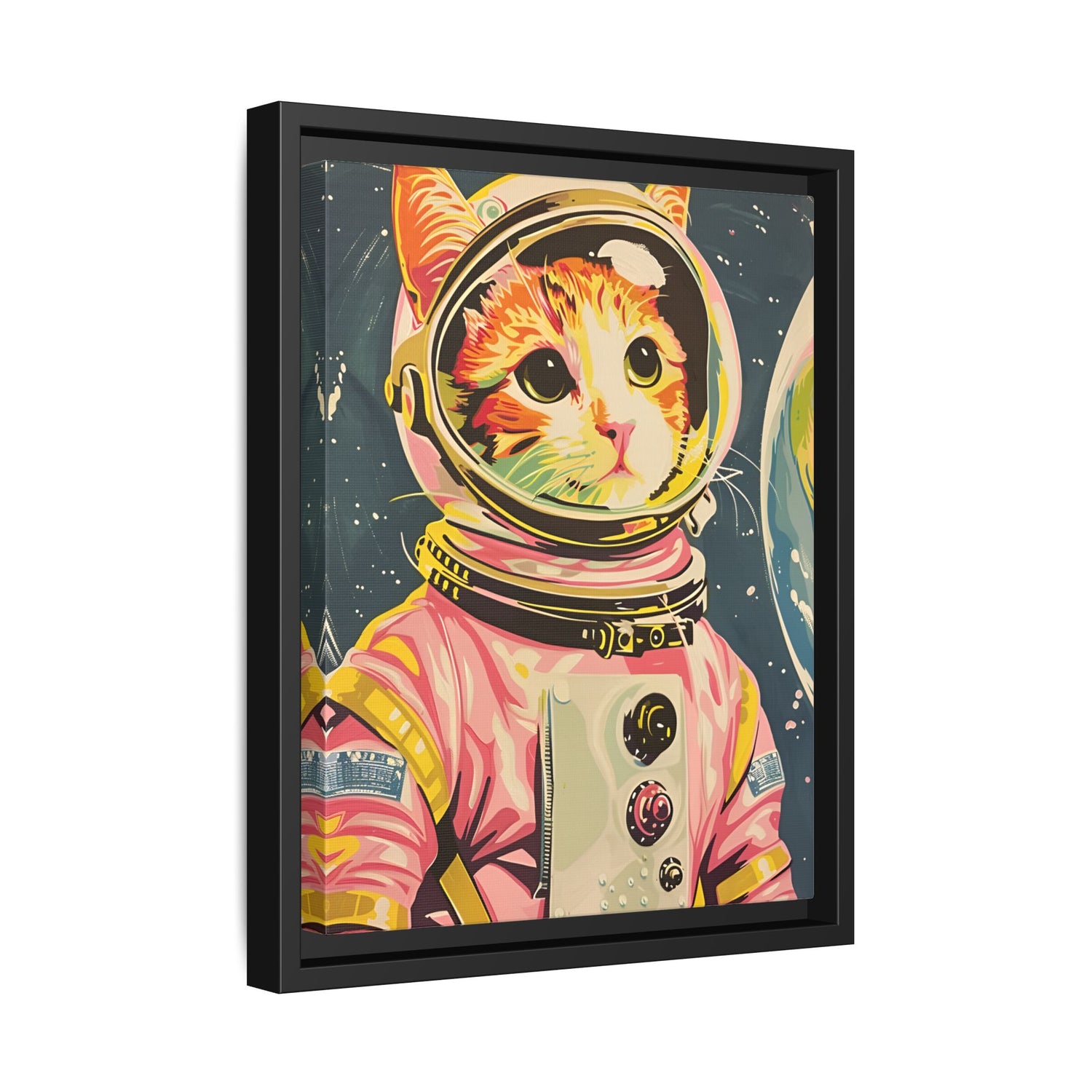Framed Canvas - Catstronaut Pink Mission