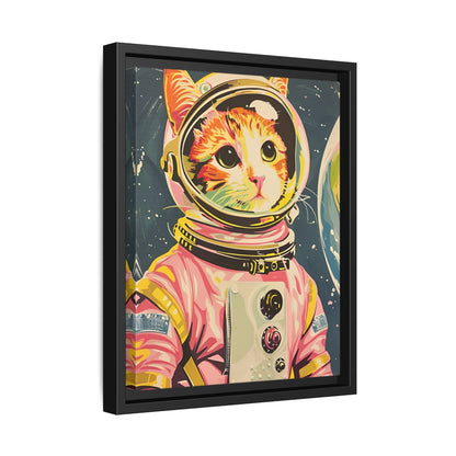 Framed Canvas - Catstronaut Pink Mission