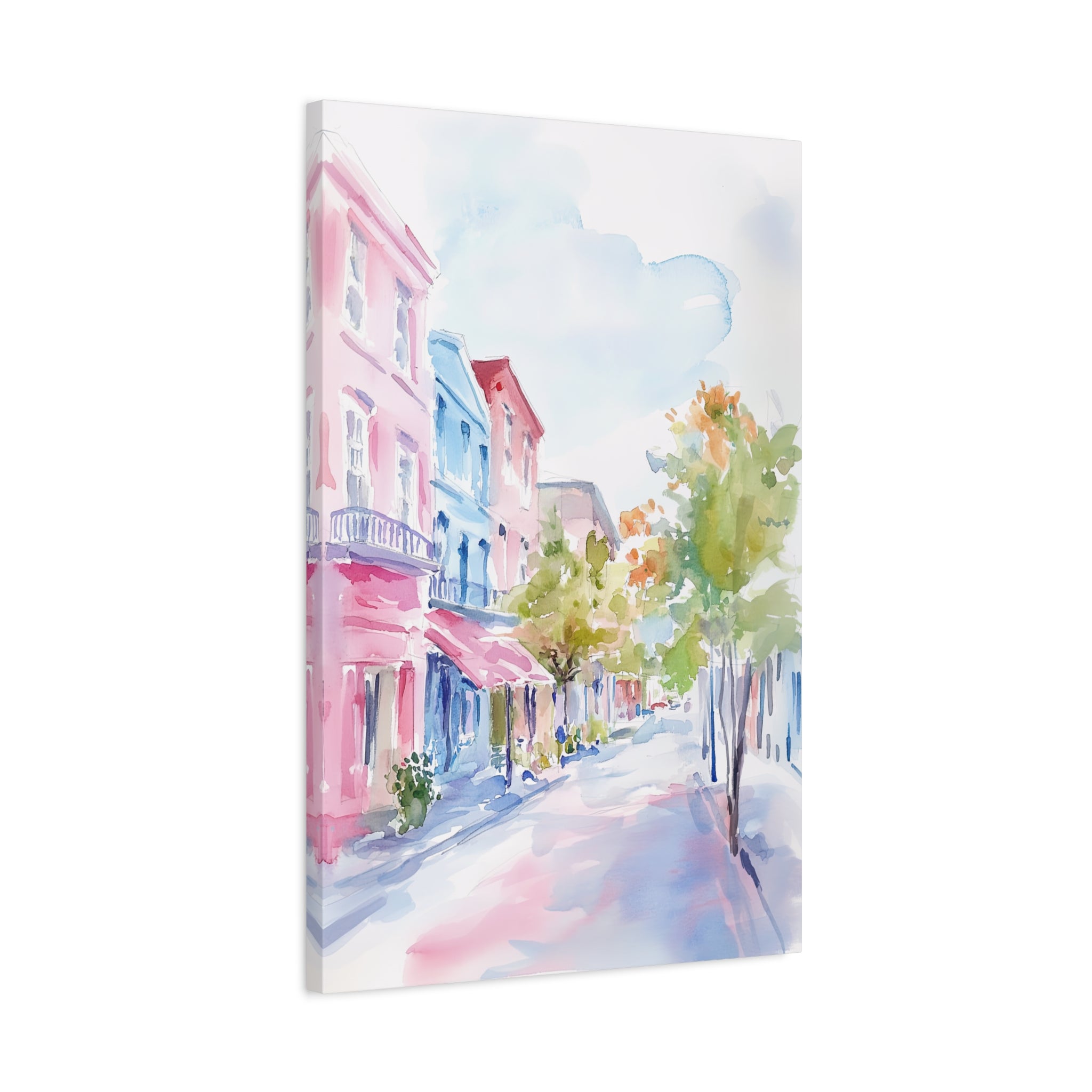 1.25" Matte Canvas - Pastel Charleston Street Scene