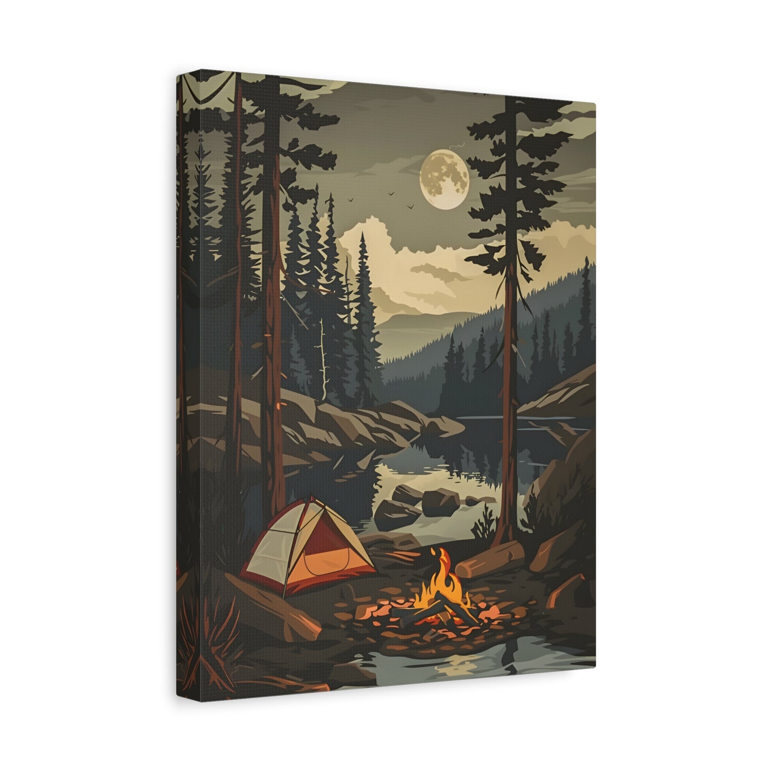 1.25" Matte Canvas - Moonlit Campfire Escape