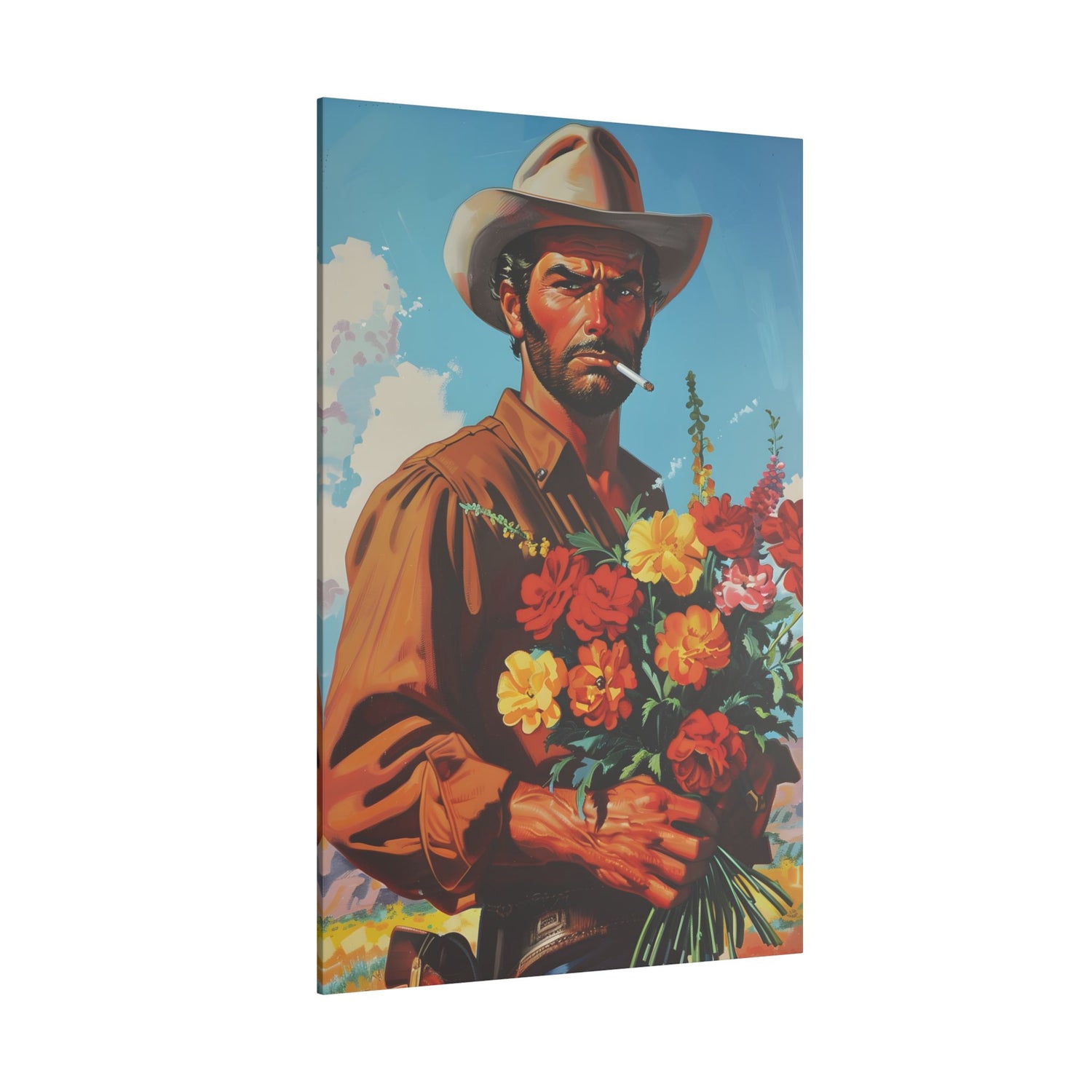 .75" Matte Canvas - Rugged Blooms Cowboy