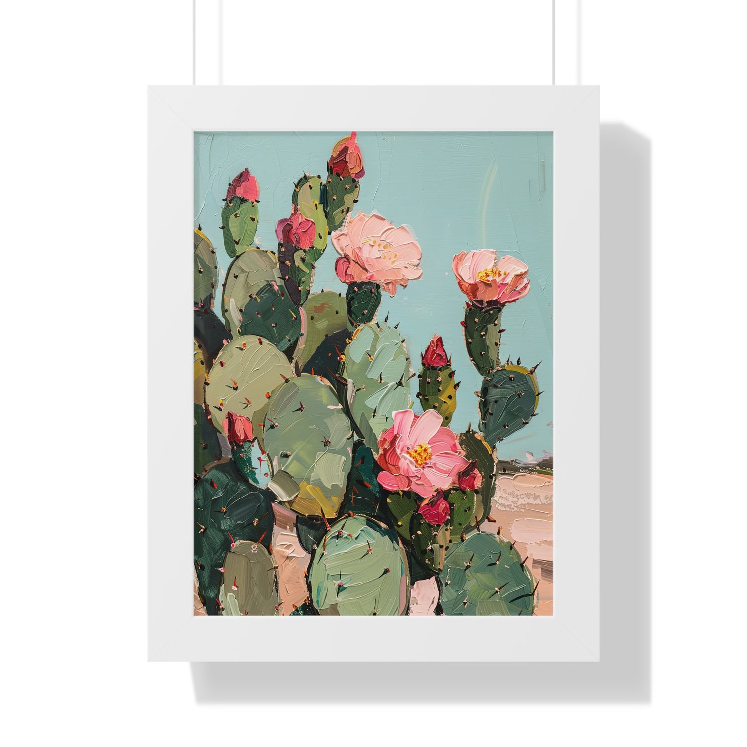 Framed Paper Print - Arizona Blooming Cactus Color