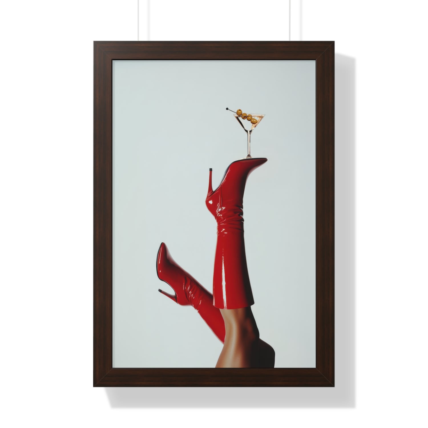Framed Paper Print - Cocktails &amp; Red Stilettos