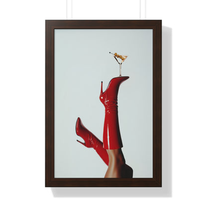 Framed Paper Print - Cocktails &amp; Red Stilettos
