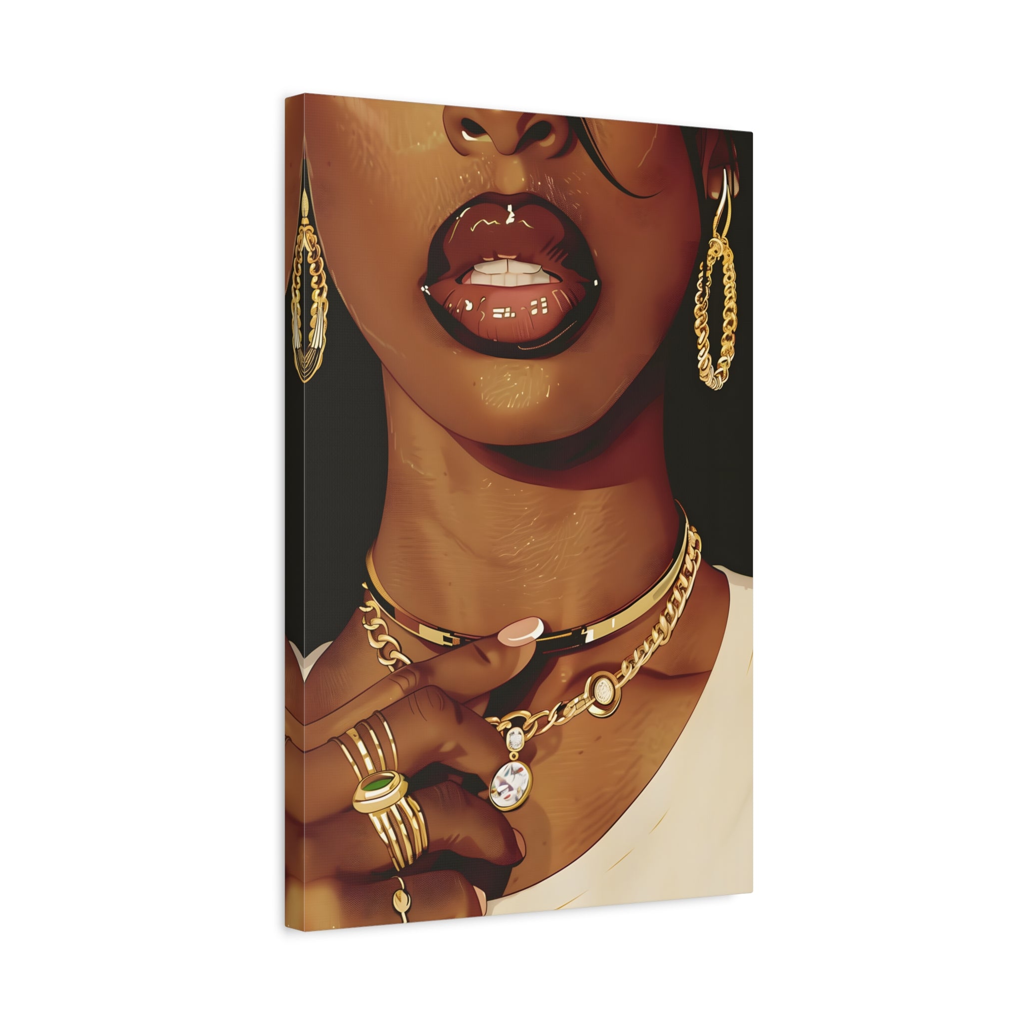 1.25" Matte Canvas - Golden Luxe Confidence Portrait