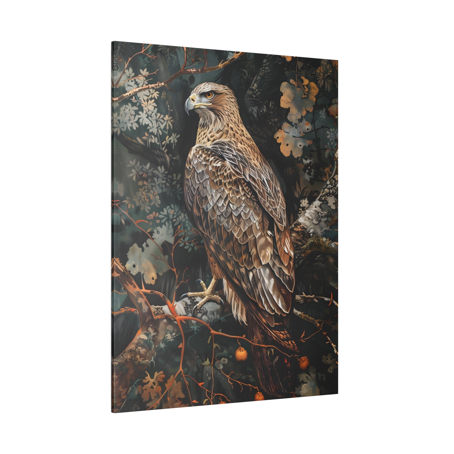 .75" Matte Canvas - Majestic Hawk in Autumn