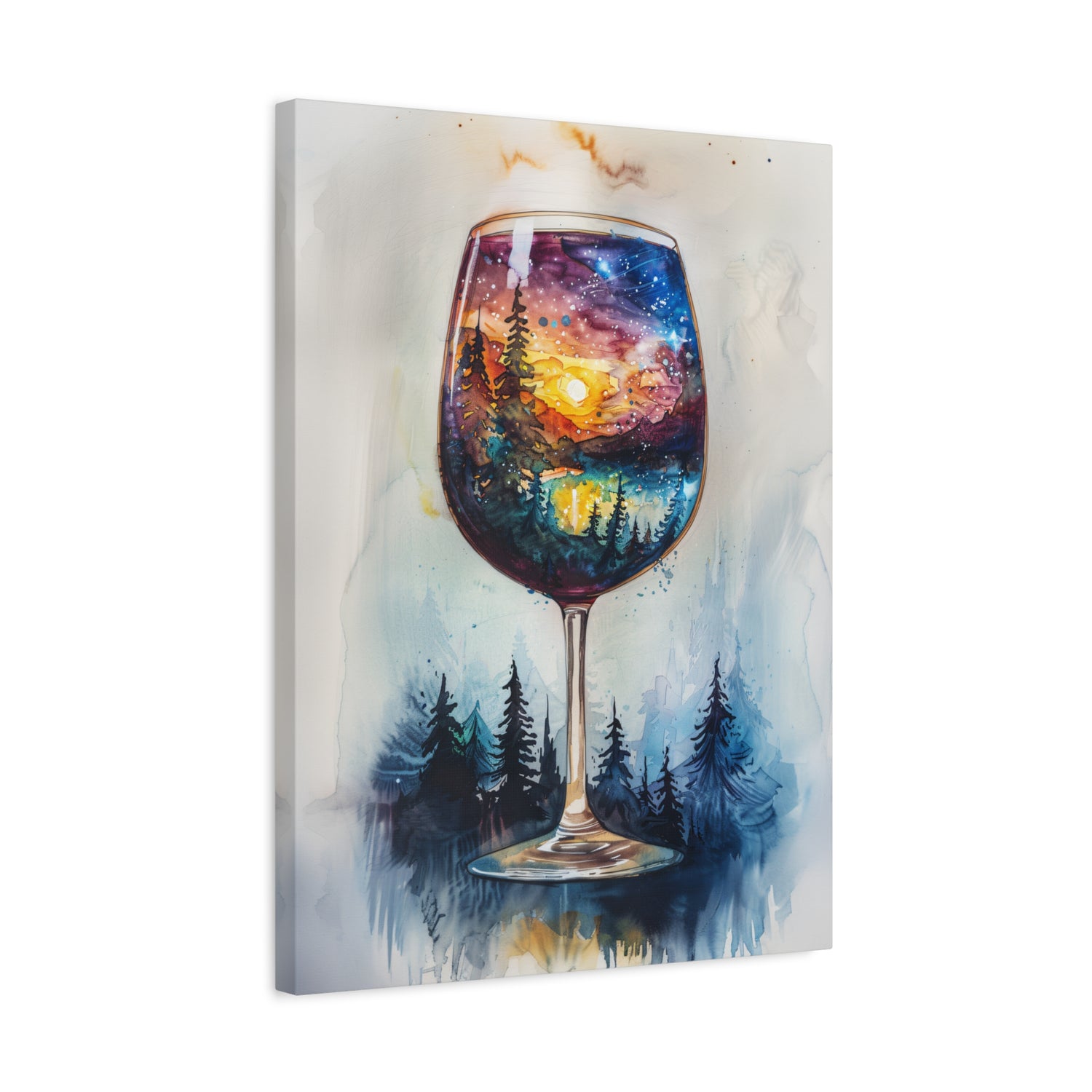 1.25" Matte Canvas - Galaxy Within the Wine Glass