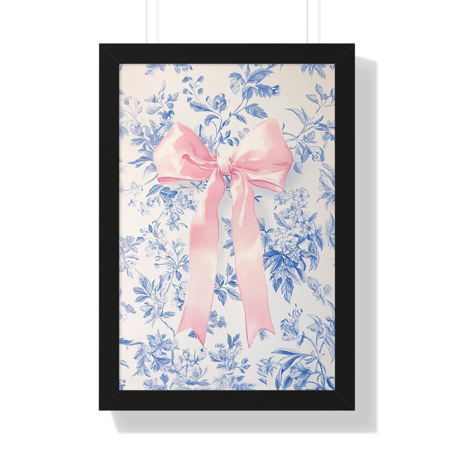 Framed Paper Print - Pink Bow Floralscape