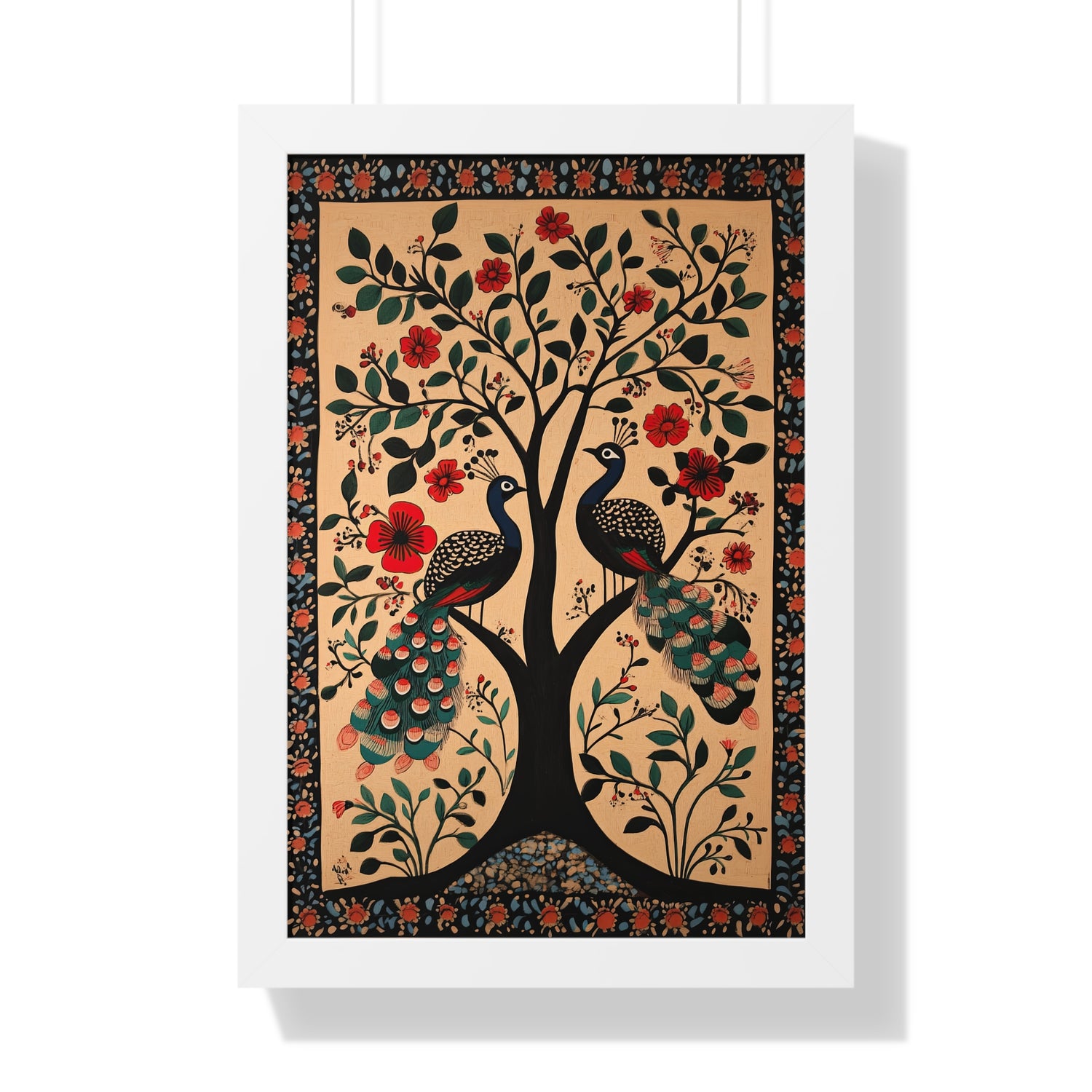 Framed Paper Print - Lovers Under Blooming Canopy