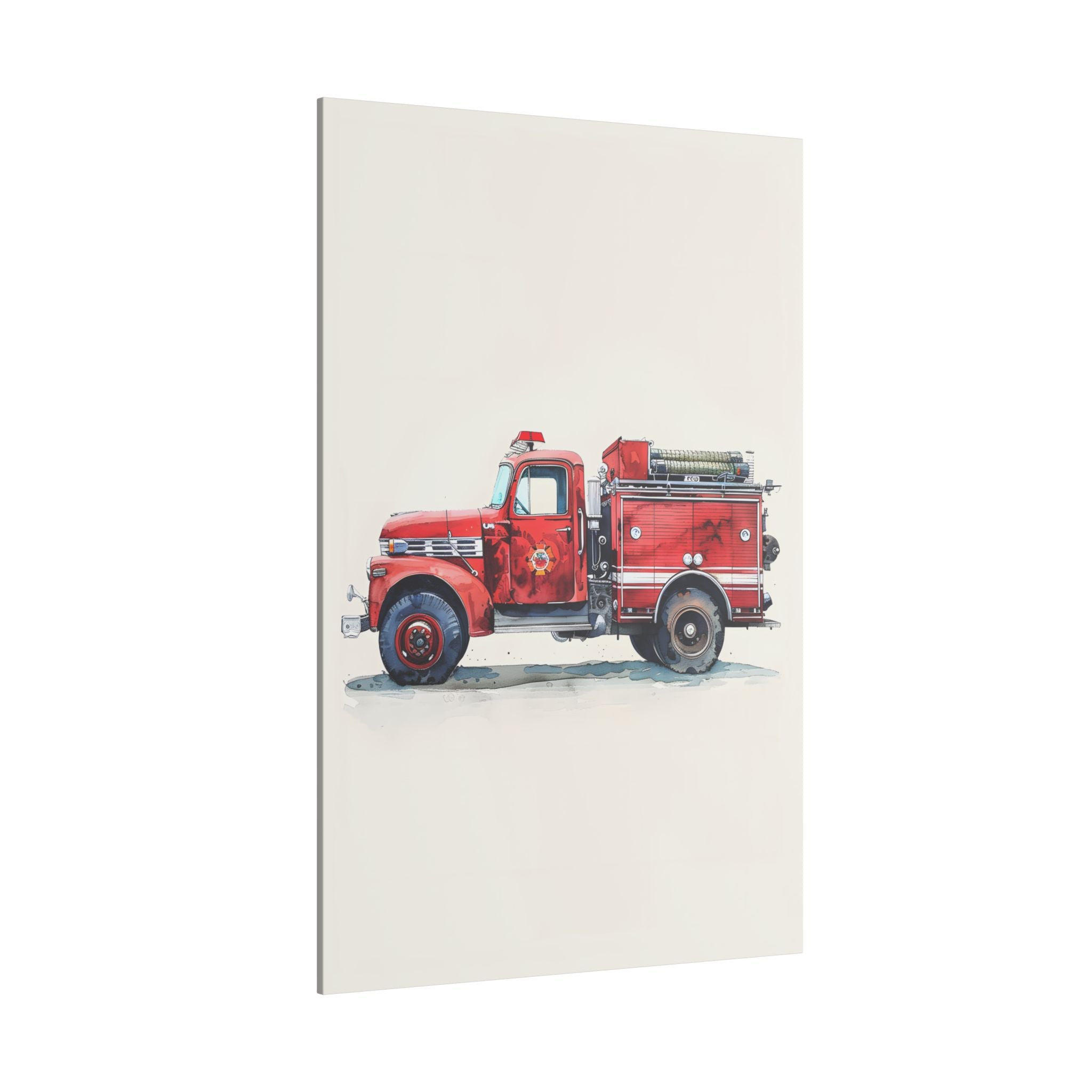 .75" Matte Canvas - Vintage Firetruck Nursery