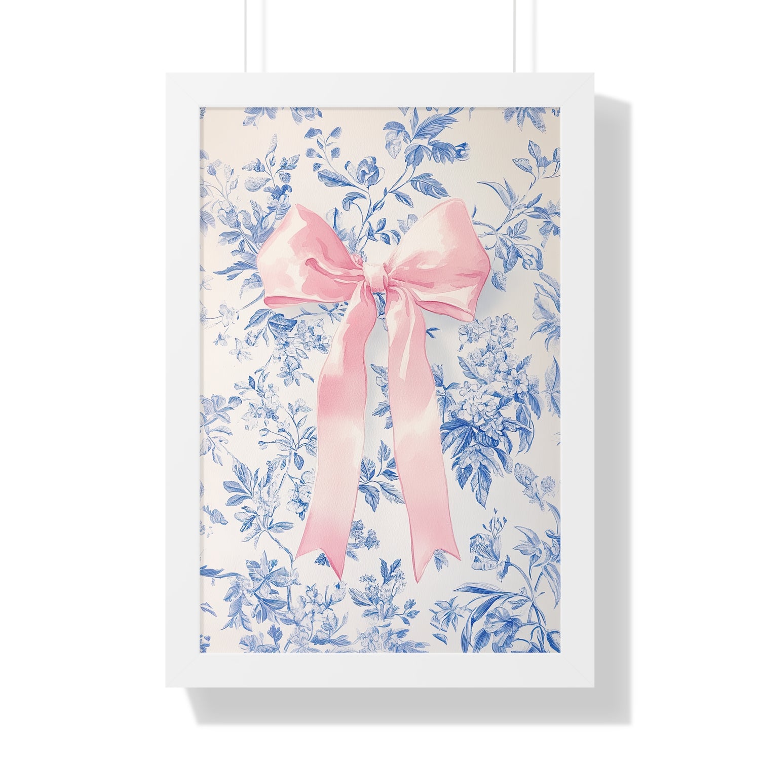 Framed Paper Print - Pink Bow Floralscape