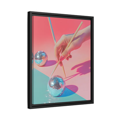 Framed Canvas - Disco Chopsticks Delight