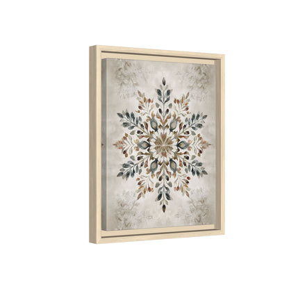Framed Canvas - Nordic Botanical Snowflake