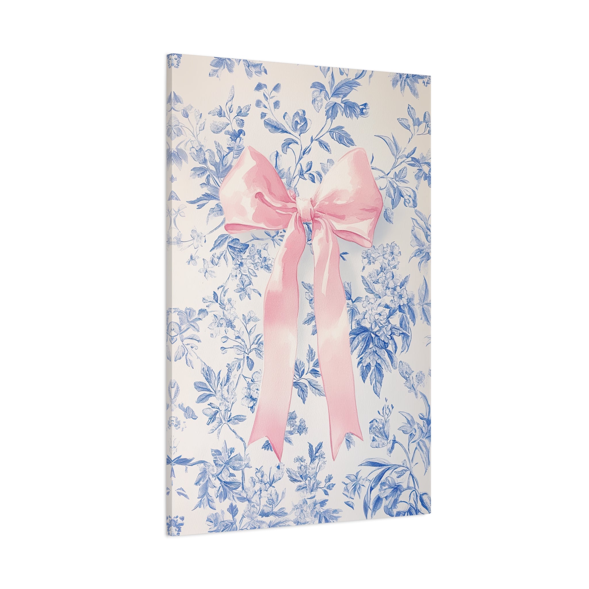 1.25" Matte Canvas - Pink Bow Floralscape