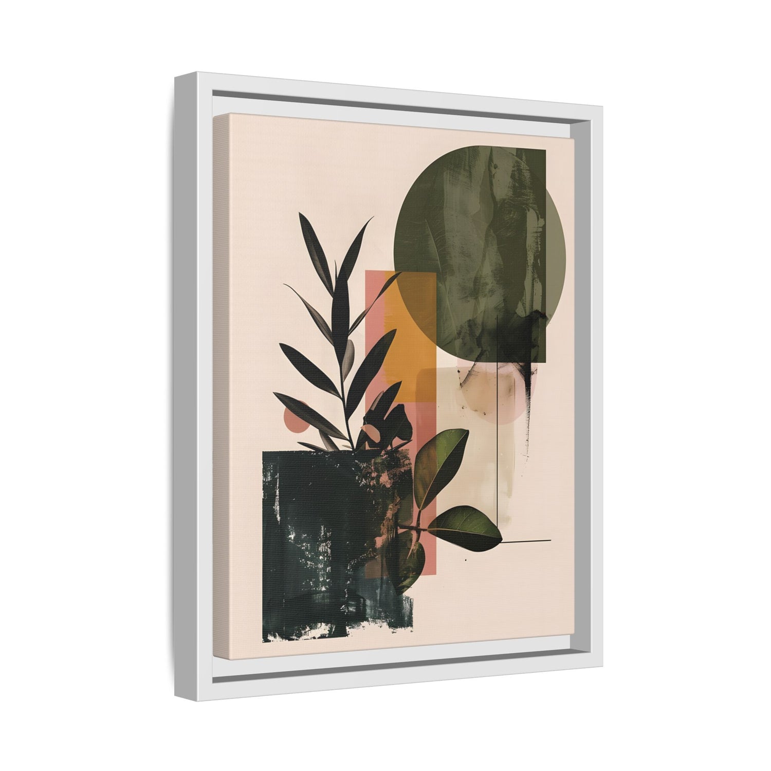 Framed Canvas - Sage Geometry Botanicals