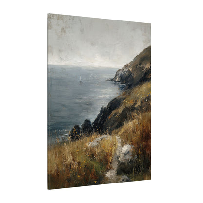 .75" Matte Canvas - Cliffside Sailboat Seascape