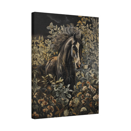 .75&quot; Matte Canvas - Equine Elegance in Twilight Bloom