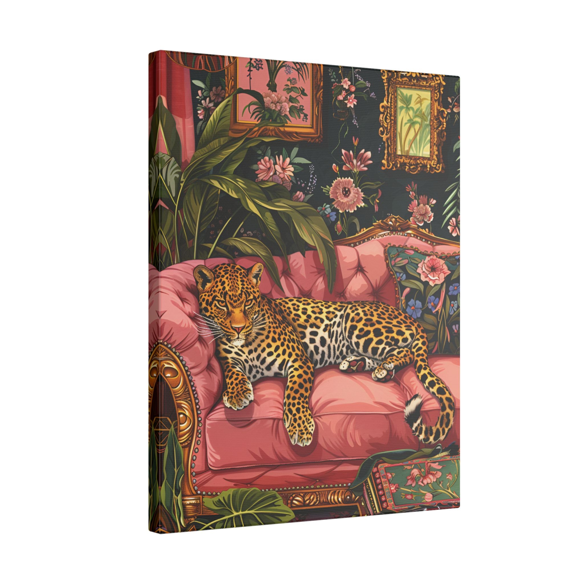 .75" Matte Canvas - Leopard Lounge in Bloom