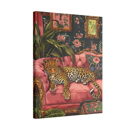 .75" Matte Canvas - Leopard Lounge in Bloom