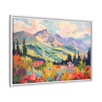 Framed Canvas - Rocky Mountain Wildflower Bliss