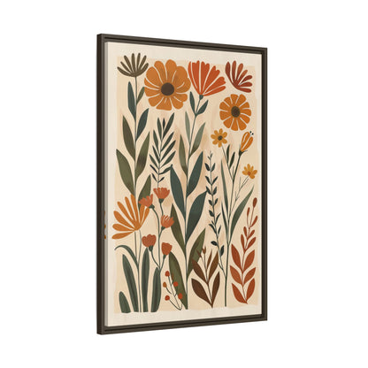 Framed Canvas - Golden Meadow Boho Blooms