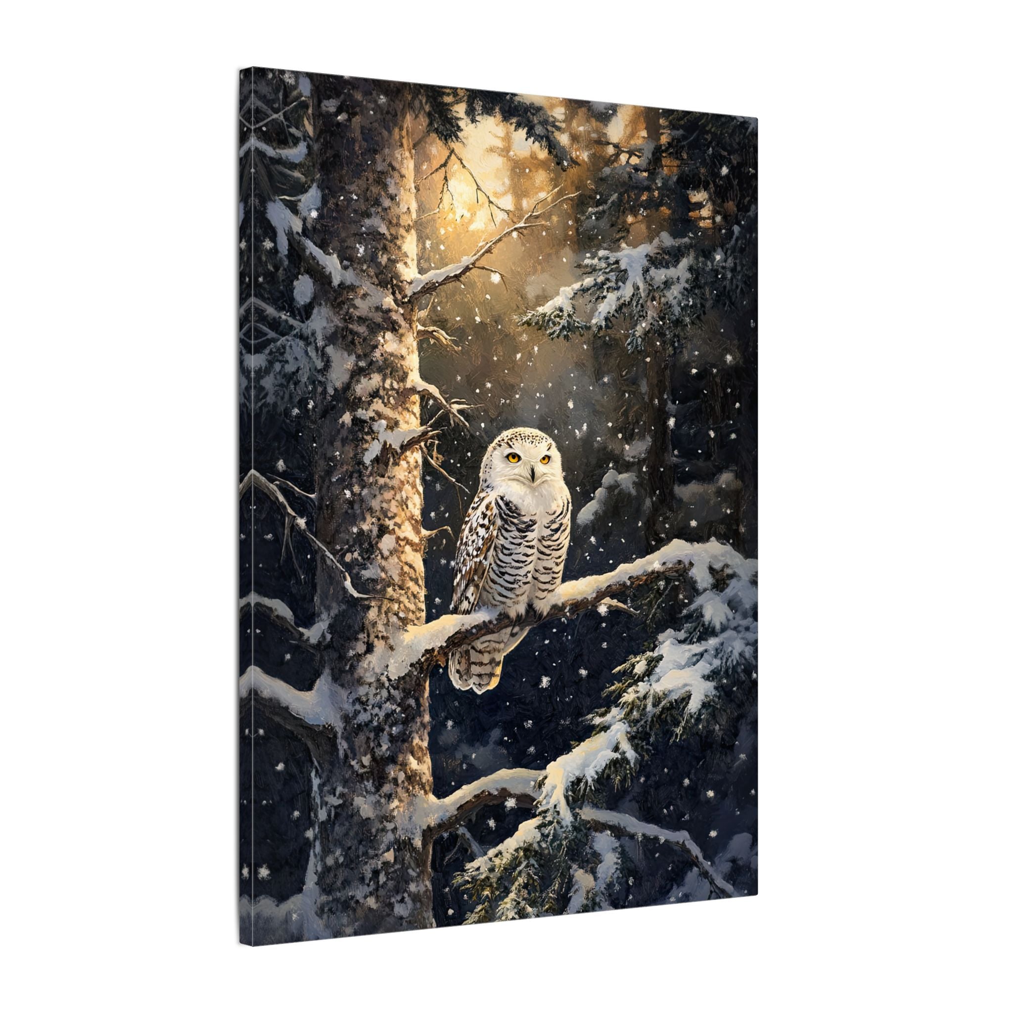 .75" Matte Canvas - Silent Gaze Snow Owl