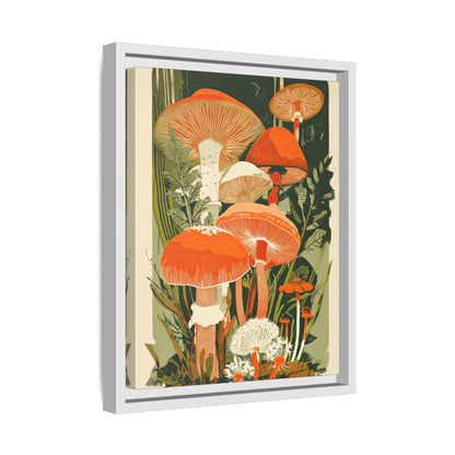 Framed Canvas - Groovy Woodland Mushrooms
