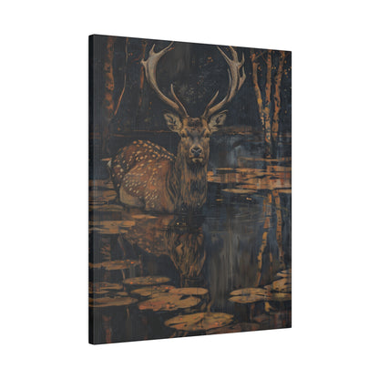 .75" Matte Canvas - Twilight Stag Reflection