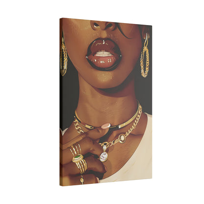 .75" Matte Canvas - Golden Luxe Confidence Portrait