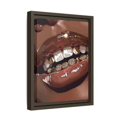 Framed Canvas - Golden Grill Smile