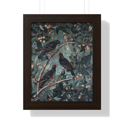 Framed Paper Print - Starlings in Orchard