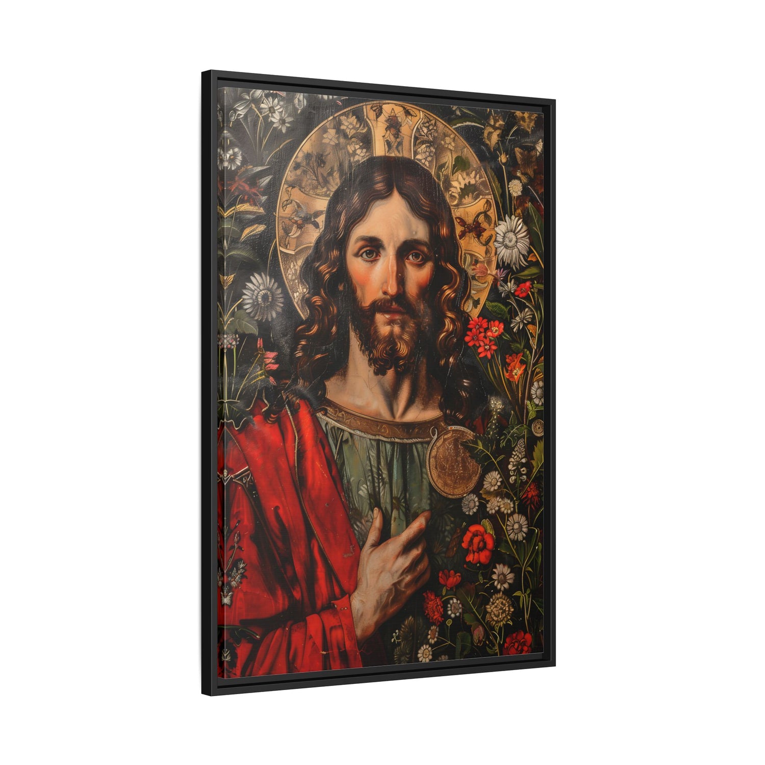 Framed Canvas - Sacred Floral Savior