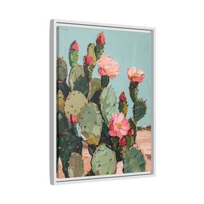 Framed Canvas - Arizona Blooming Cactus Color