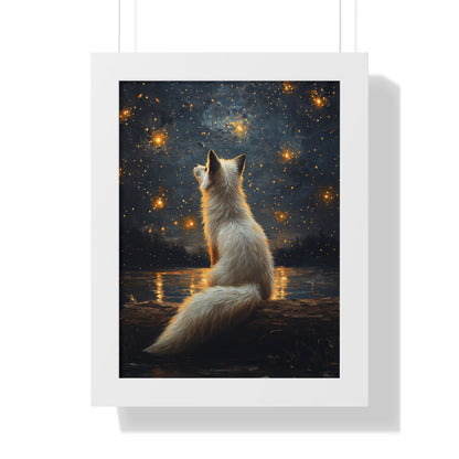 Framed Paper Print - Stargazing Fox Reverie